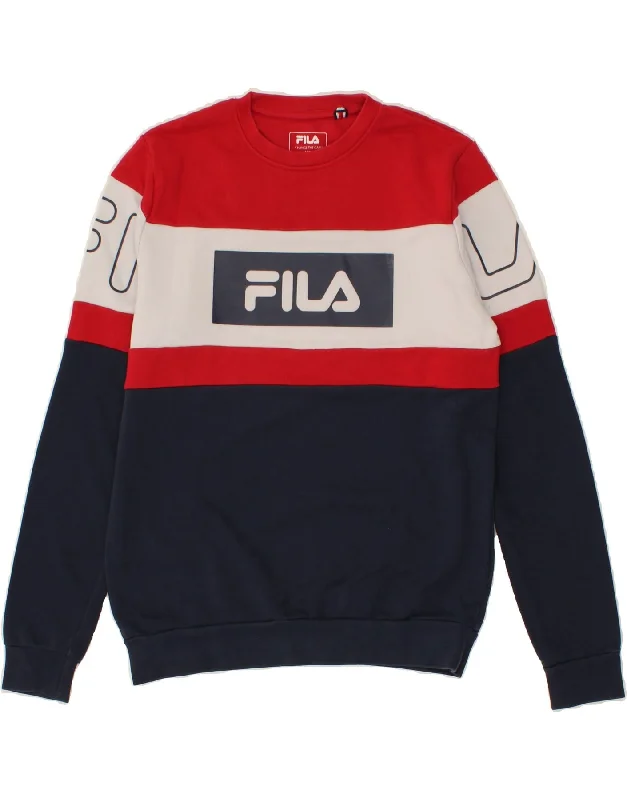 FILA Mens Graphic Sweatshirt Jumper XS Multicoloured Colourblock