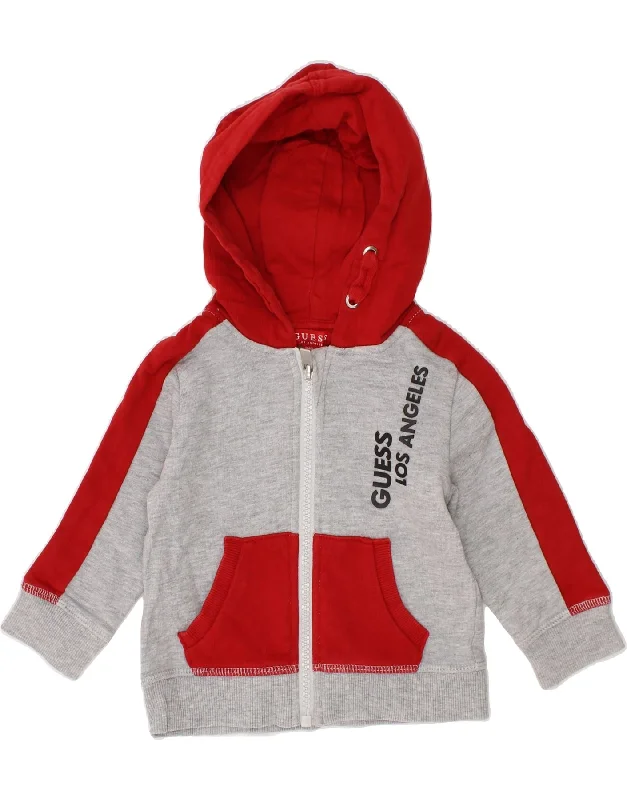 GUESS Baby Boys Graphic Zip Hoodie Sweater 6-9 Months Grey Colourblock Hoodie with Lining Warm Insulated GUESS Baby Boys Graphic Zip Hoodie Sweater 6-9 Months Grey Colourblock Hoodie with Lining Warm Insulated