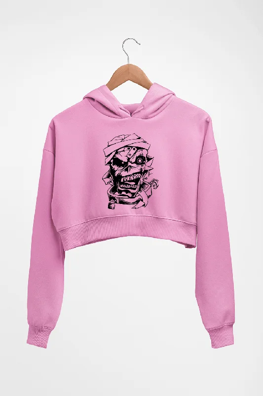 Iron Maiden Crop HOODIE FOR WOMEN Hoodie with Tie-Dye Psychedelic Retro