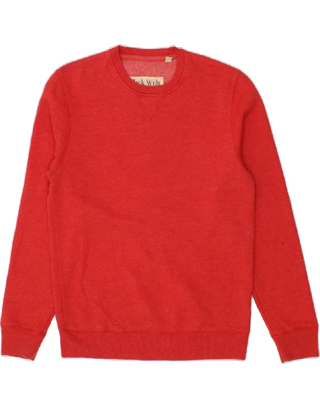 JACK WILLS Mens Graphic Sweatshirt Jumper Medium Red Cotton Hoodie with Logo Branding Identity JACK WILLS Mens Graphic Sweatshirt Jumper Medium Red Cotton Hoodie with Logo Branding Identity