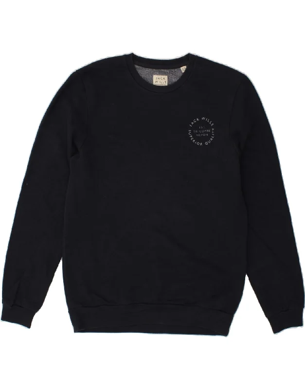 JACK WILLS Mens Sweatshirt Jumper Small Navy Blue Cotton Hoodie with Double Zipper Versatile Adjustable JACK WILLS Mens Sweatshirt Jumper Small Navy Blue Cotton Hoodie with Double Zipper Versatile Adjustable