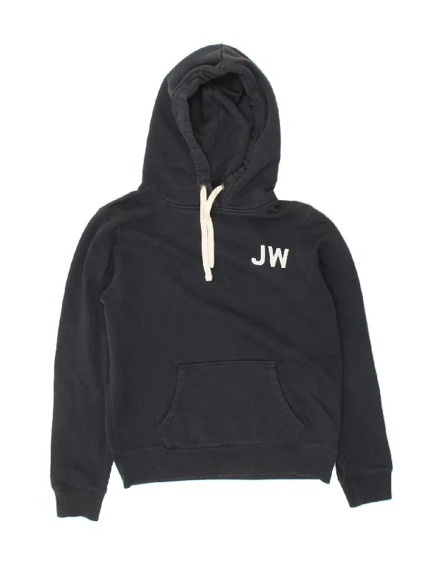 JACK WILLS Womens Graphic Hoodie Jumper UK 12 Medium Navy Blue Cotton Hoodie with Side Slits Relaxed Casual JACK WILLS Womens Graphic Hoodie Jumper UK 12 Medium Navy Blue Cotton Hoodie with Side Slits Relaxed Casual
