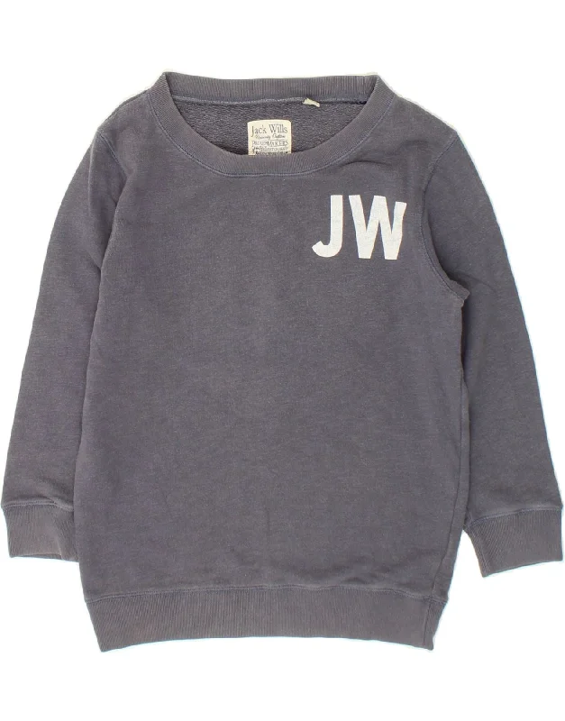 JACK WILLS Womens Loose Fit Graphic Sweatshirt Jumper UK 8 Small Navy Blue Hoodie with Hem Detail Decorative Unique JACK WILLS Womens Loose Fit Graphic Sweatshirt Jumper UK 8 Small Navy Blue Hoodie with Hem Detail Decorative Unique