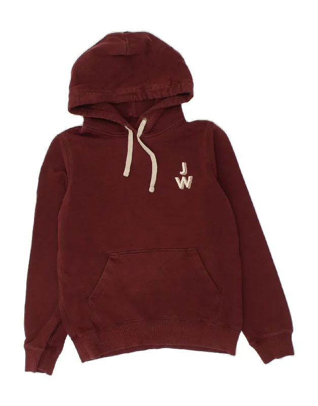 JACK WILLS Womens Oversized Graphic Hoodie Jumper UK 10 Small  Burgundy