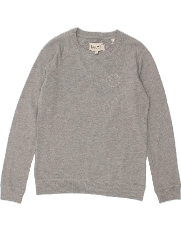 JACK WILLS Womens Sweatshirt Jumper UK 8 Small Grey