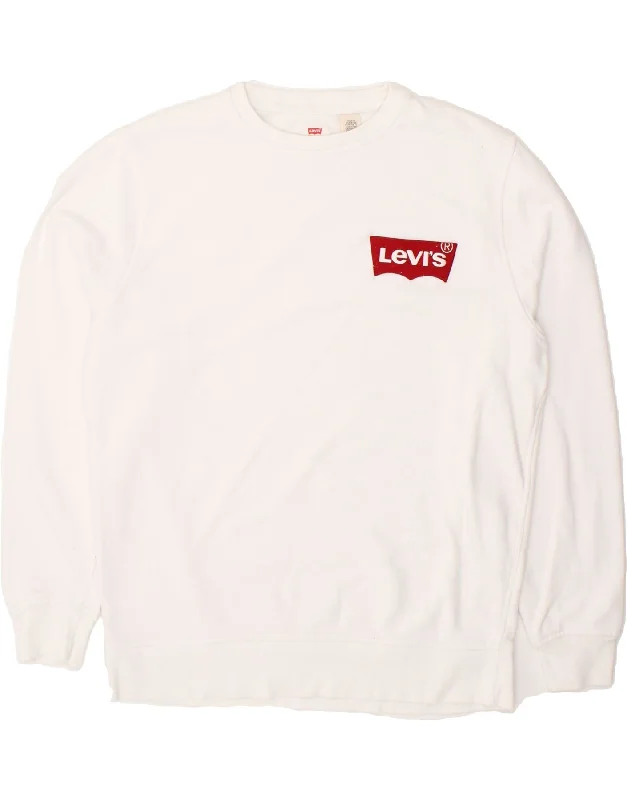 LEVI'S Mens Graphic Sweatshirt Jumper XL White