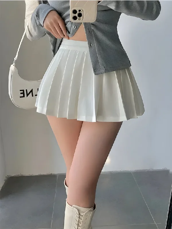 Pleated Tennis Mini Skirt cashmere skirt soft