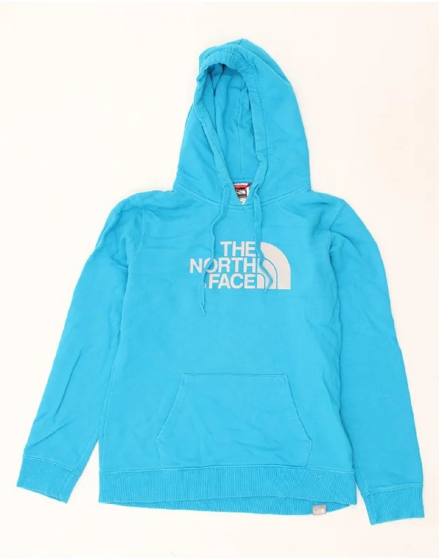 THE NORTH FACE Womens Graphic Hoodie Jumper UK 12 Medium Blue Cotton