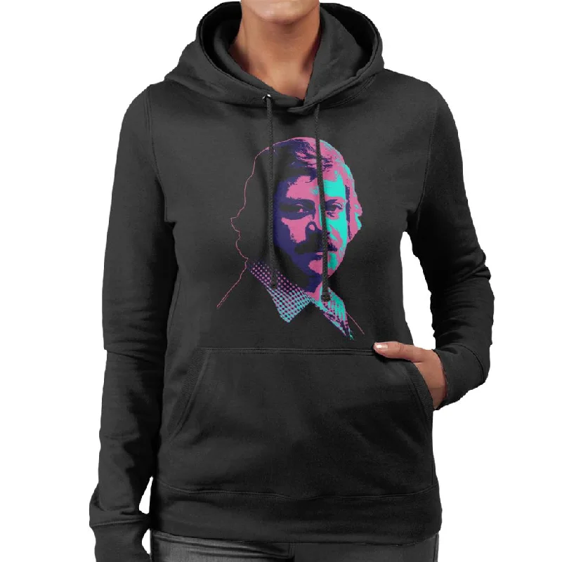 TV Times Actor Oliver Reed 1978 Pop Art Stylised Women's Hooded Sweatshirt