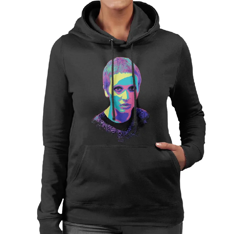 TV Times Actress & Singer Julie Driscoll Pop Art Stylised Women's Hooded Sweatshirt