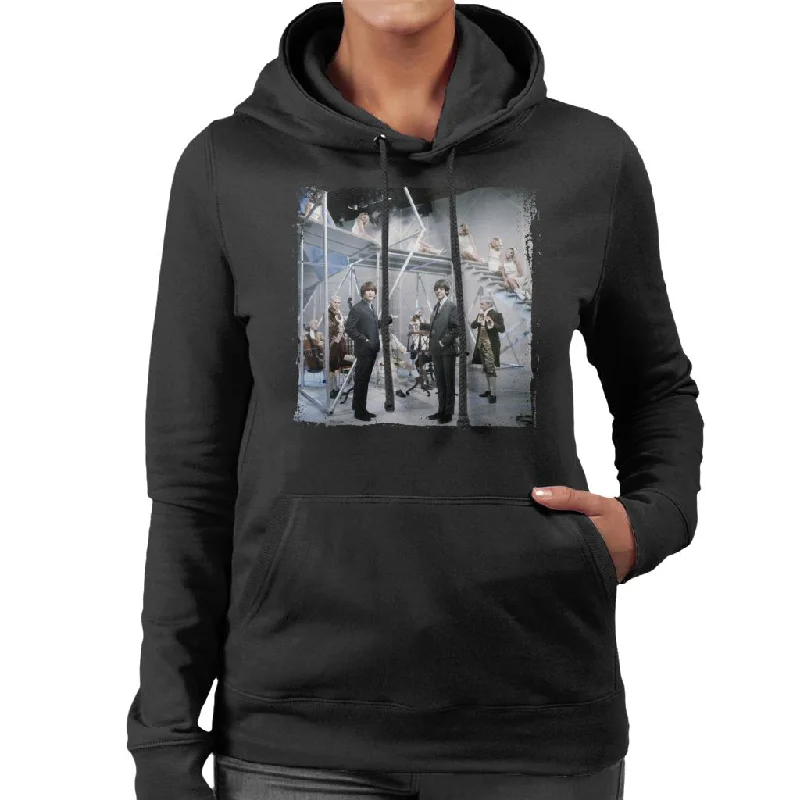 TV Times Beatles Lennon McCartney Orchestra Women's Hooded Sweatshirt Hoodie with Hem Fringe Bohemian Relaxed TV Times Beatles Lennon McCartney Orchestra Women's Hooded Sweatshirt Hoodie with Hem Fringe Bohemian Relaxed