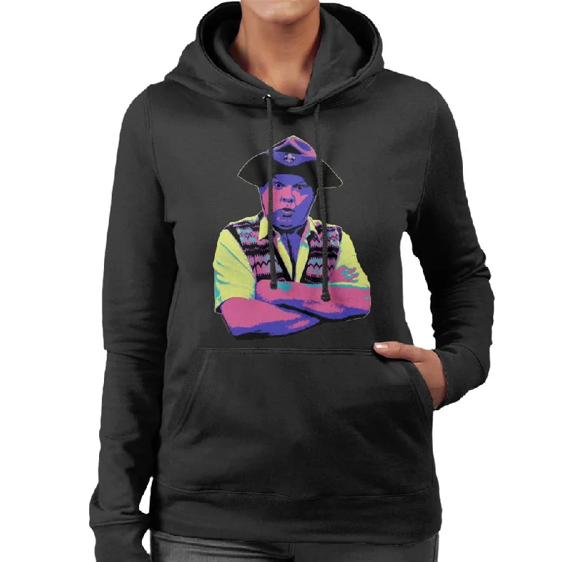 TV Times Benny Hill In Character 1989 Pop Art Stylised Women's Hooded Sweatshirt