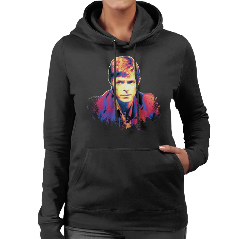 TV Times David Bowie Bing Crosby Show 1977 Pop Art Stylised Women's Hooded Sweatshirt Hoodie with Embroidery Detailed Premium TV Times David Bowie Bing Crosby Show 1977 Pop Art Stylised Women's Hooded Sweatshirt Hoodie with Embroidery Detailed Premium