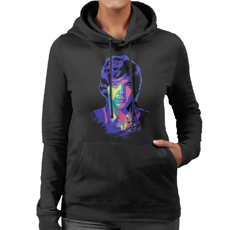 TV Times David Essex Portrait Pop Art Stylised Women's Hooded Sweatshirt