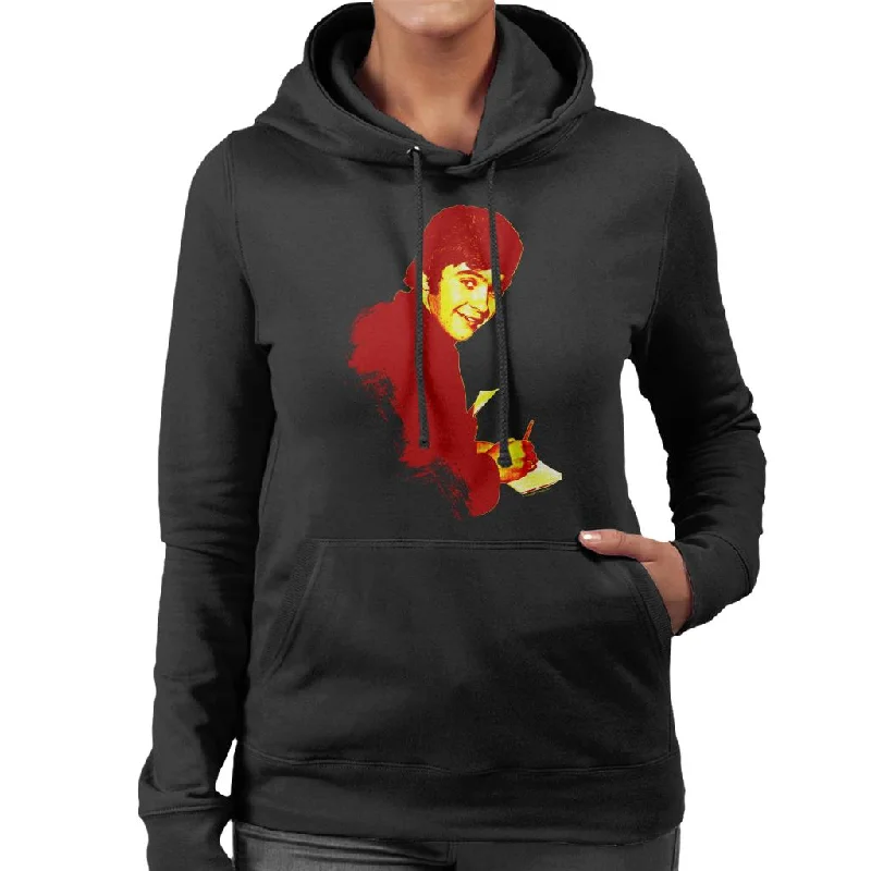 TV Times David Essex Signing Autographs Pop Art Stylised Women's Hooded Sweatshirt Hoodie Crop Top Short Trendy TV Times David Essex Signing Autographs Pop Art Stylised Women's Hooded Sweatshirt Hoodie Crop Top Short Trendy