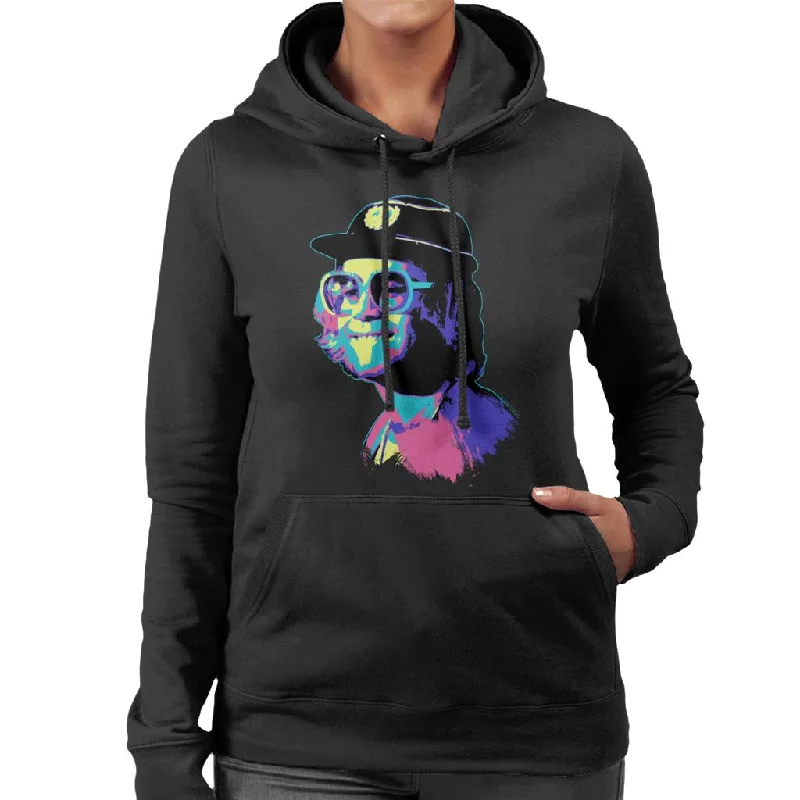 TV Times Elton John At The Piano Pop Art Stylised Women's Hooded Sweatshirt