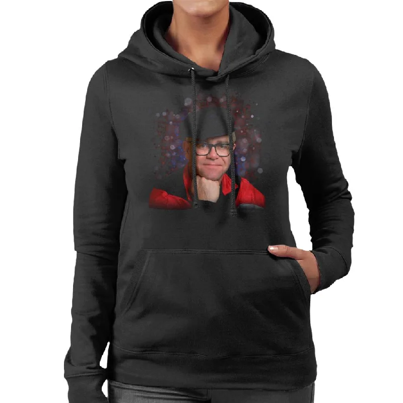 TV Times Elton John Smile Women's Hooded Sweatshirt Hoodie with Patch Decorative Personalized TV Times Elton John Smile Women's Hooded Sweatshirt Hoodie with Patch Decorative Personalized