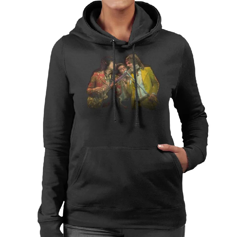 TV Times Faces Rod Stewart And Ronnie Wood Women's Hooded Sweatshirt Hoodie with Rhinestones Sparkly Elegant TV Times Faces Rod Stewart And Ronnie Wood Women's Hooded Sweatshirt Hoodie with Rhinestones Sparkly Elegant