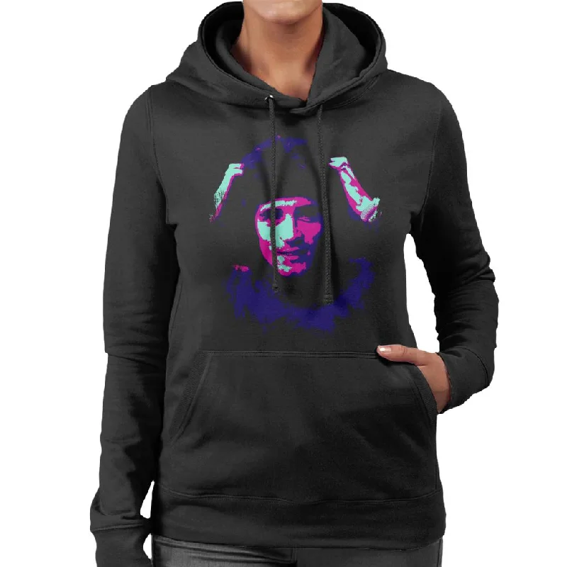 TV Times Footballer Kevin Keegan Pop Art Stylised Women's Hooded Sweatshirt