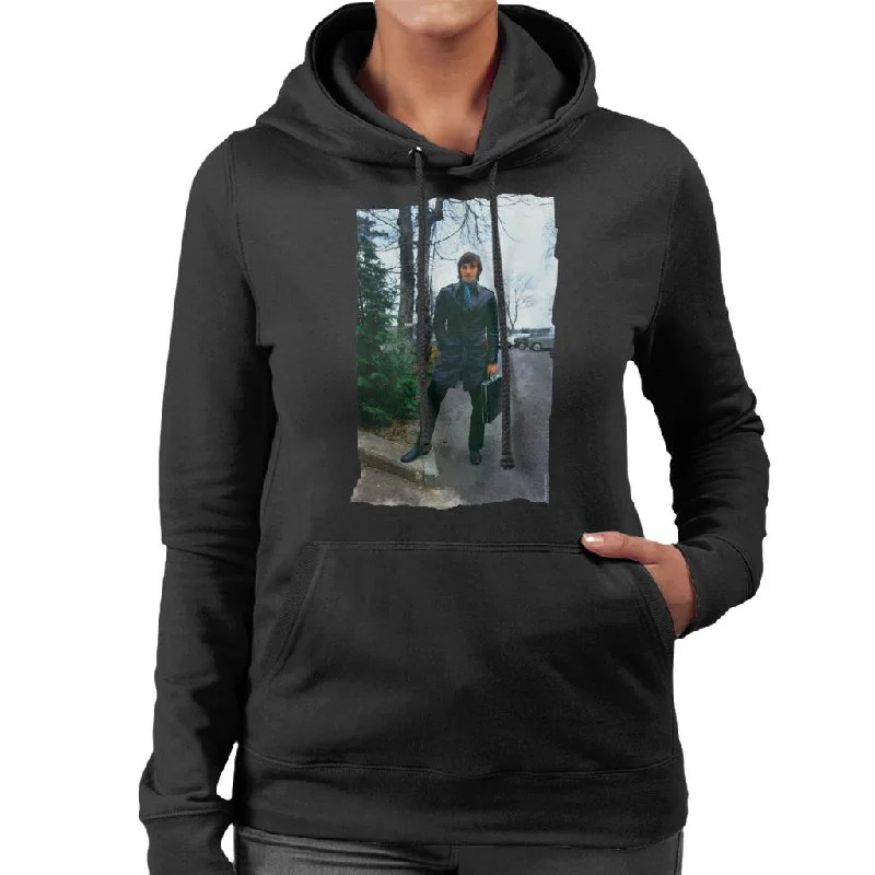 TV Times George Best Leather Duster Women's Hooded Sweatshirt Hoodie with Batwing Sleeves Loose Dramatic TV Times George Best Leather Duster Women's Hooded Sweatshirt Hoodie with Batwing Sleeves Loose Dramatic