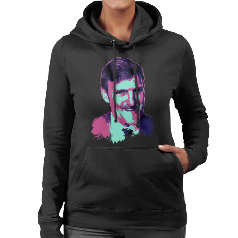 TV Times Jimmy Hill Sports Presenter Pop Art Stylised Women's Hooded Sweatshirt