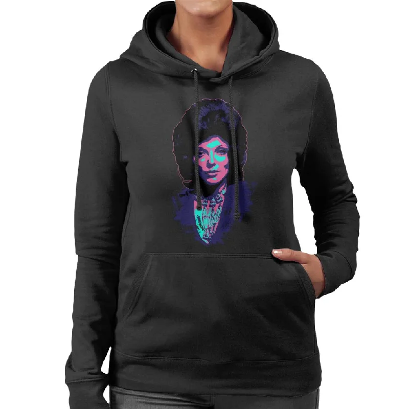 TV Times Joan Collins 1971 Paint Splatter Pop Art Stylised Women's Hooded Sweatshirt