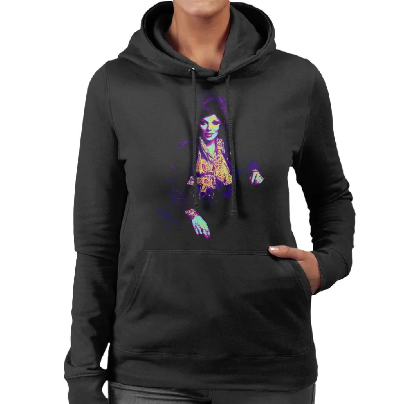 TV Times Joan Collins At Home 1971 Pop Art Stylised Women's Hooded Sweatshirt Hoodie with Hidden Zipper Minimalist Clean TV Times Joan Collins At Home 1971 Pop Art Stylised Women's Hooded Sweatshirt Hoodie with Hidden Zipper Minimalist Clean