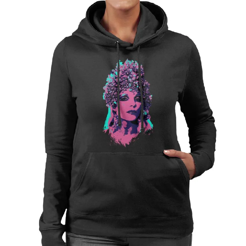 TV Times Joan Collins Space 1999 Pop Art Stylised Women's Hooded Sweatshirt