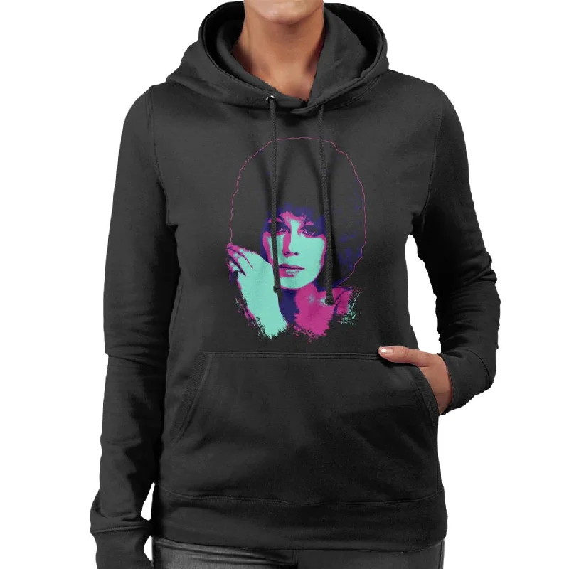 TV Times Joanna Lumley 1976 Pop Art Stylised Women's Hooded Sweatshirt