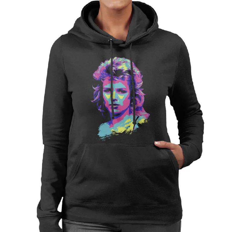 TV Times Kim Wilde 80s Pop Singer Pop Art Stylised Women's Hooded Sweatshirt