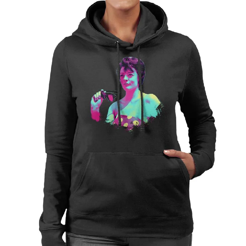 TV Times Maggie Smith Retro Frame Pop Art Stylised Women's Hooded Sweatshirt Hoodie with Frayed Bohemian Relaxed TV Times Maggie Smith Retro Frame Pop Art Stylised Women's Hooded Sweatshirt Hoodie with Frayed Bohemian Relaxed