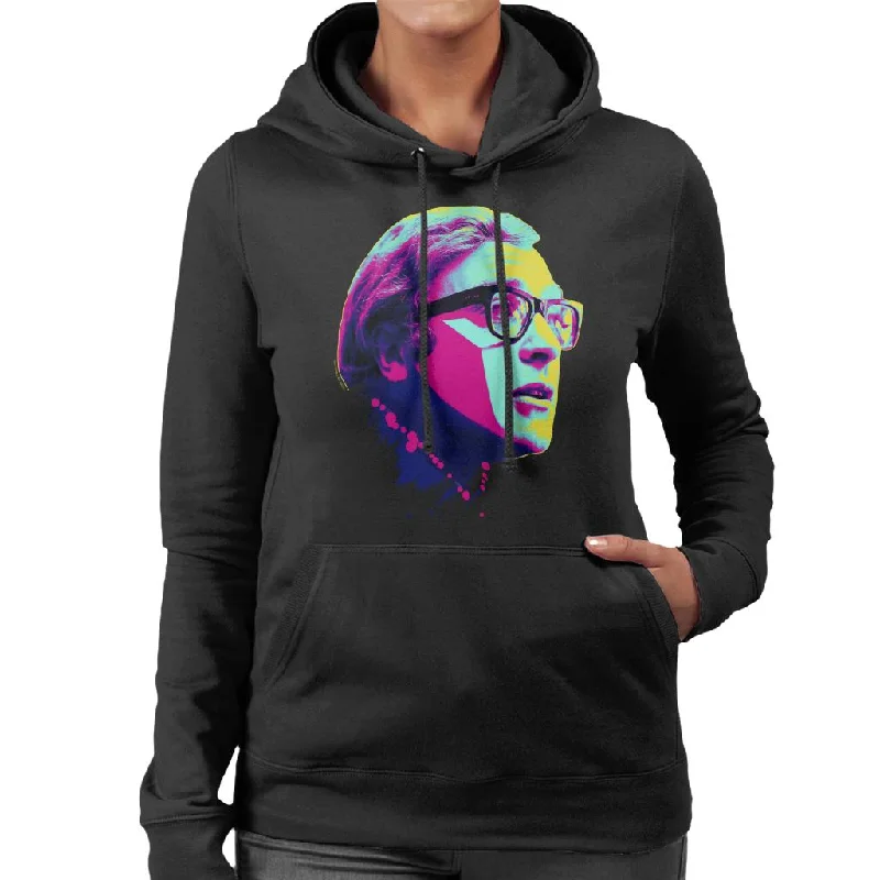 TV Times Michael Caine Billion Dollar Brain 1967 Pop Art Stylised Women's Hooded Sweatshirt