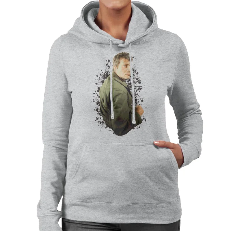TV Times Oliver Reed 1971 Women's Hooded Sweatshirt Hoodie with Frayed Bohemian Relaxed TV Times Oliver Reed 1971 Women's Hooded Sweatshirt Hoodie with Frayed Bohemian Relaxed