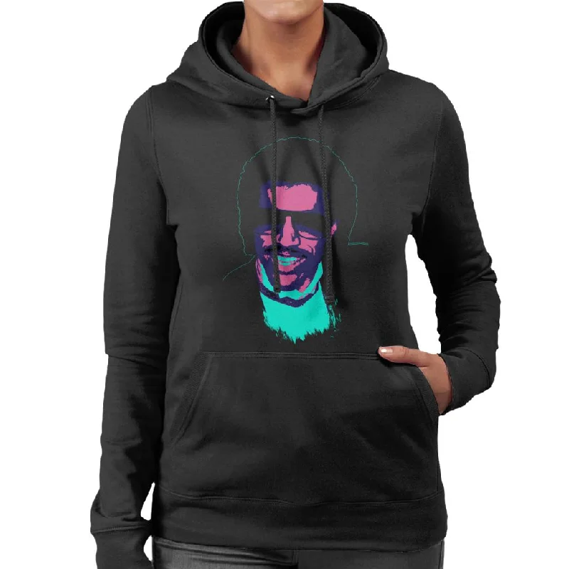 TV Times Pop Singer Lionel Richie 1985 Pop Art Stylised Women's Hooded Sweatshirt