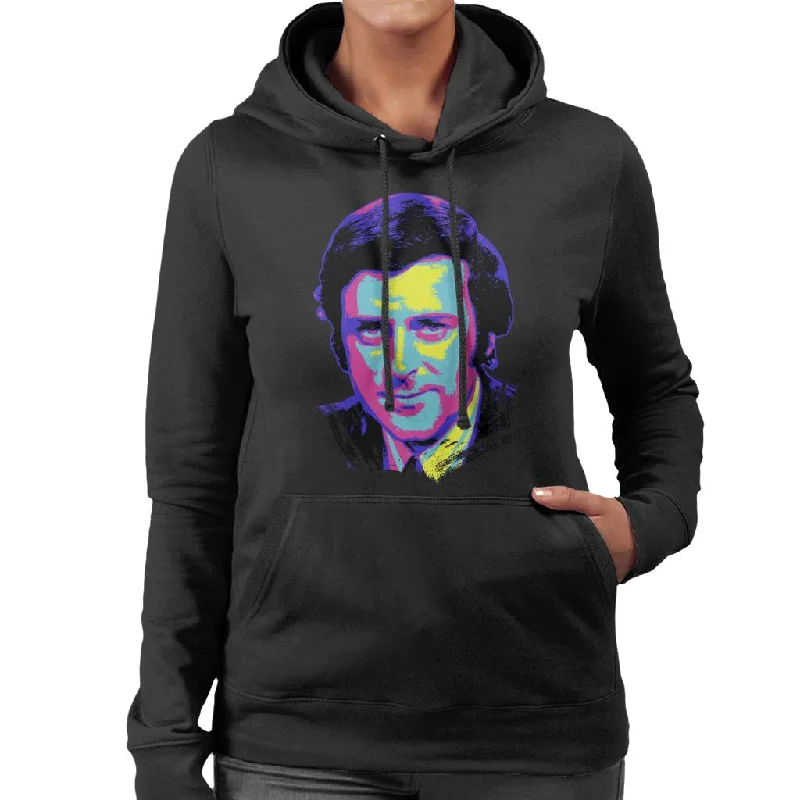 TV Times Presenter Terry Wogan 1972 Pop Art Stylised Women's Hooded Sweatshirt