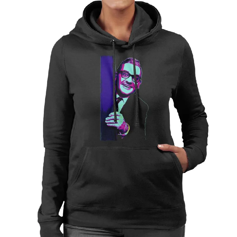 TV Times Ronnie Barker 1968 Pop Art Stylised Women's Hooded Sweatshirt Hoodie with Full-Zip Functional Layering TV Times Ronnie Barker 1968 Pop Art Stylised Women's Hooded Sweatshirt Hoodie with Full-Zip Functional Layering