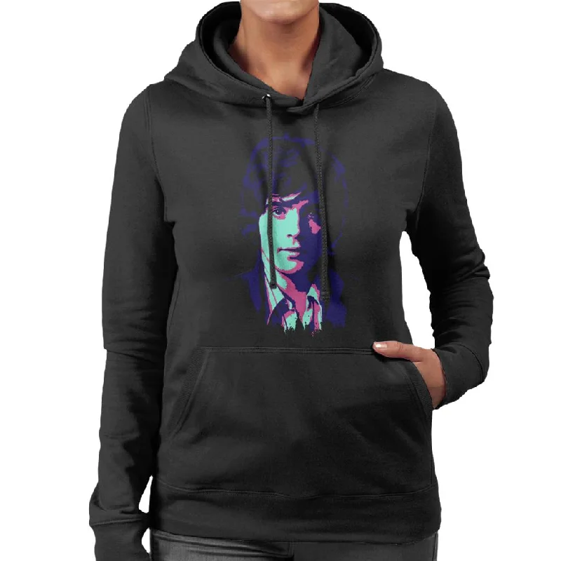 TV Times Singer David Essex 1968 Pop Art Stylised Women's Hooded Sweatshirt