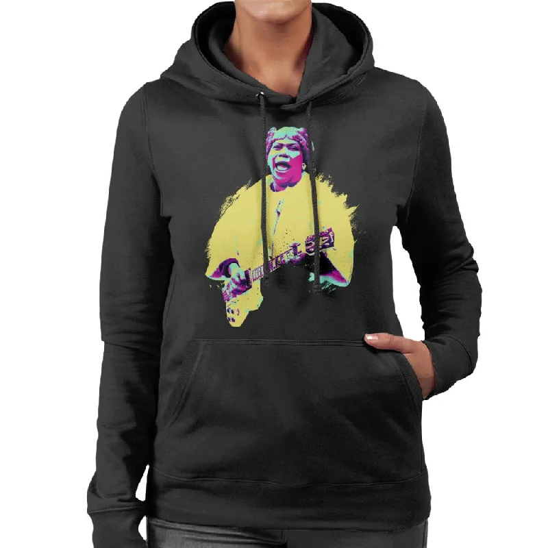 TV Times Sister Rosetta Tharpe Blues Gospel Train Pop Art Stylised Women's Hooded Sweatshirt Hoodie with Slit Hem Functional Movement TV Times Sister Rosetta Tharpe Blues Gospel Train Pop Art Stylised Women's Hooded Sweatshirt Hoodie with Slit Hem Functional Movement