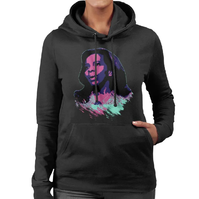 TV Times Soul Singer Gladys Knight 1971 Pop Art Stylised Women's Hooded Sweatshirt