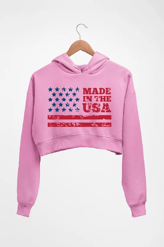 USA America Crop HOODIE FOR WOMEN