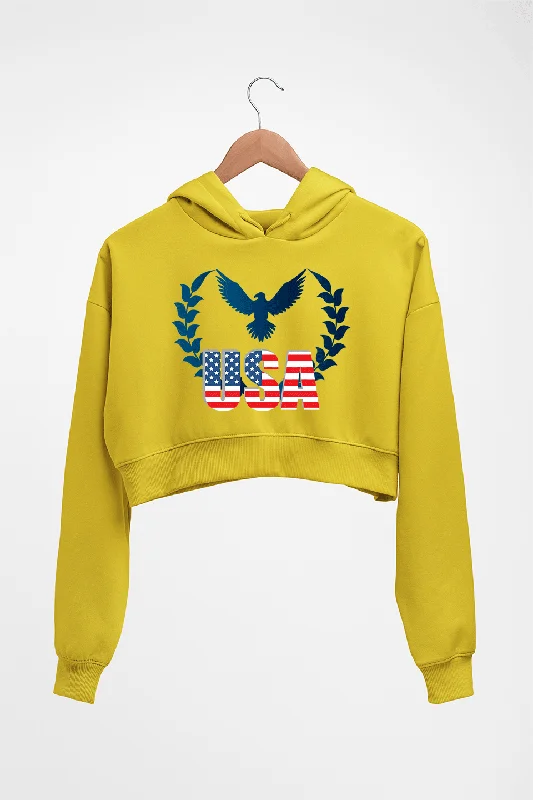 USA America Crop HOODIE FOR WOMEN