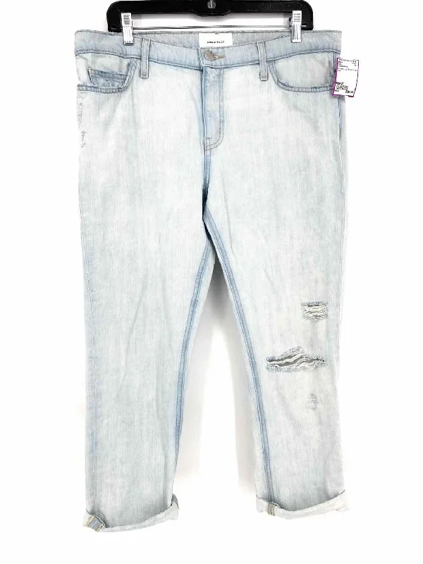 Current / Elliott Women's Light Blue Straight Crop Size 31 Jeans Casual Loose Fit Jeans Current / Elliott Women's Light Blue Straight Crop Size 31 Jeans Casual Loose Fit Jeans