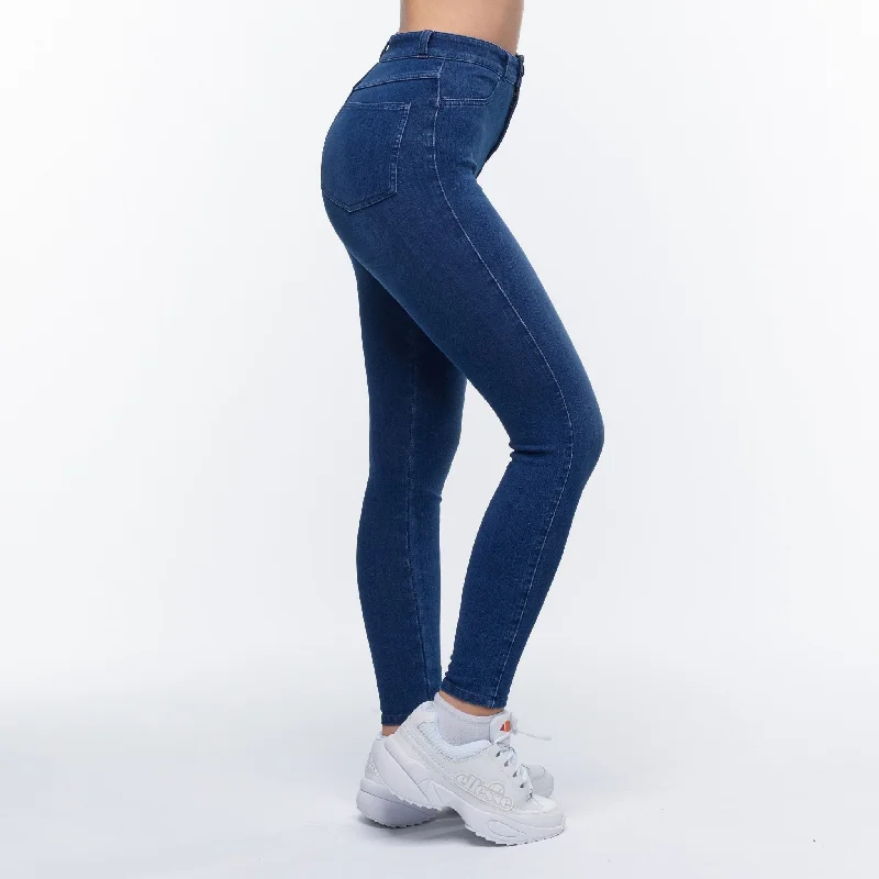 Embrace High Waisted Jeans - Dark Blue