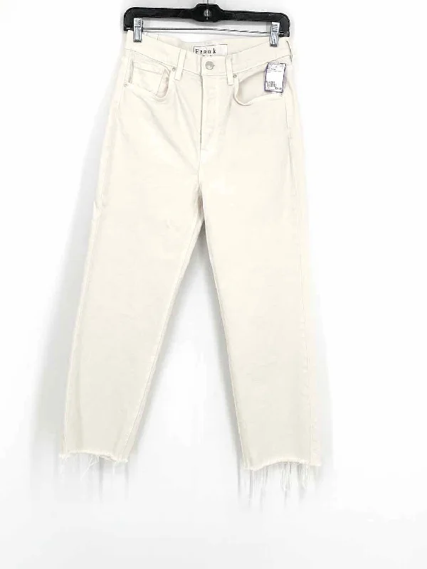 Frank & Eileen Women's Cream Cotton Blend Size 28/6 Jeans