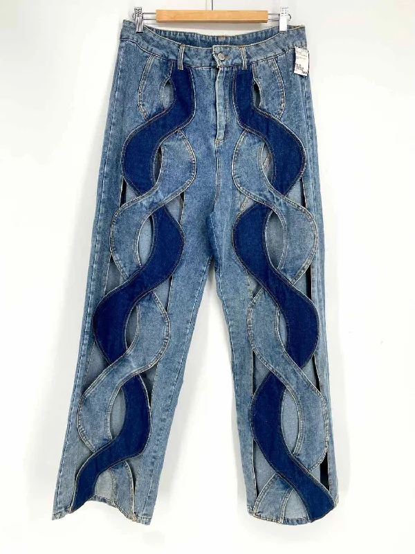 GOLD TRANS Women's Blue Wide Leg Size XL Jeans