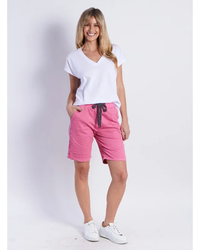 Monaco Jeans Riley Short - Pink Casual High-Waisted Bootcut Jeans