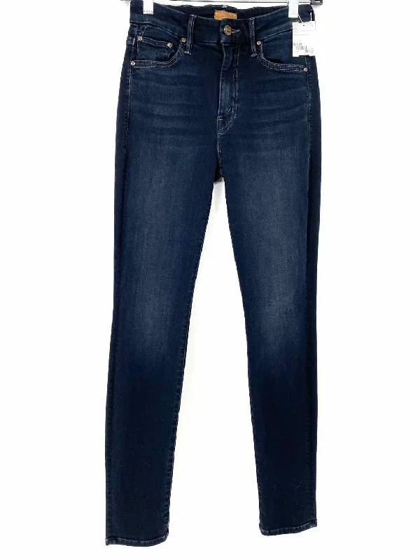 Mother High Waisted Looker Women's Dark Blue Skinny Denim Size 25 Jeans Fashionable Raw Edge Jeans Mother High Waisted Looker Women's Dark Blue Skinny Denim Size 25 Jeans Fashionable Raw Edge Jeans