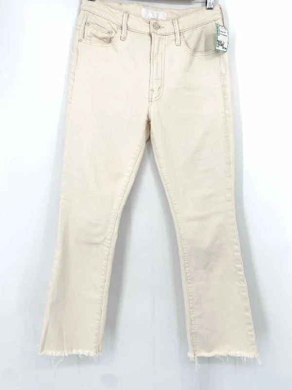 Mother The Insider Ankle Fray Women's Beige Cotton Blend Size 26 Jeans Chic Dark-Wash Skinny Jeans Mother The Insider Ankle Fray Women's Beige Cotton Blend Size 26 Jeans Chic Dark-Wash Skinny Jeans