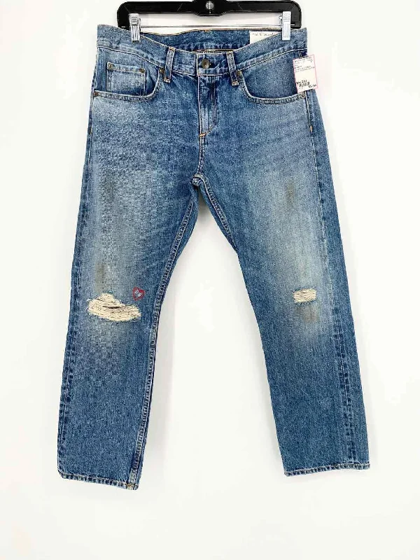 rag & bone Women's Blue Straight Denim Low-Rise Size 27/4 Distressed Jeans Elegant Raw Hem Jeans rag & bone Women's Blue Straight Denim Low-Rise Size 27/4 Distressed Jeans Elegant Raw Hem Jeans
