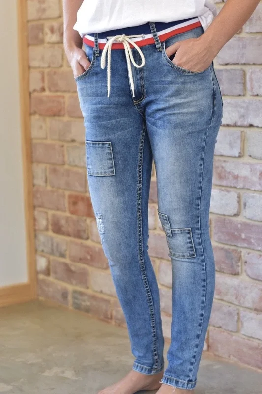 Style Laundry - Skinny Jeans Blue Stylish Shredded Denim Jeans